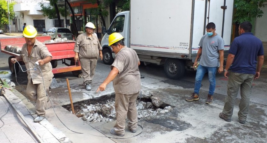 Obras de bacheo en las calles de la ciudad