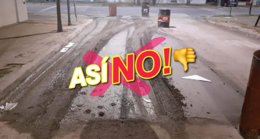 Destruyeron una obra de bacheo