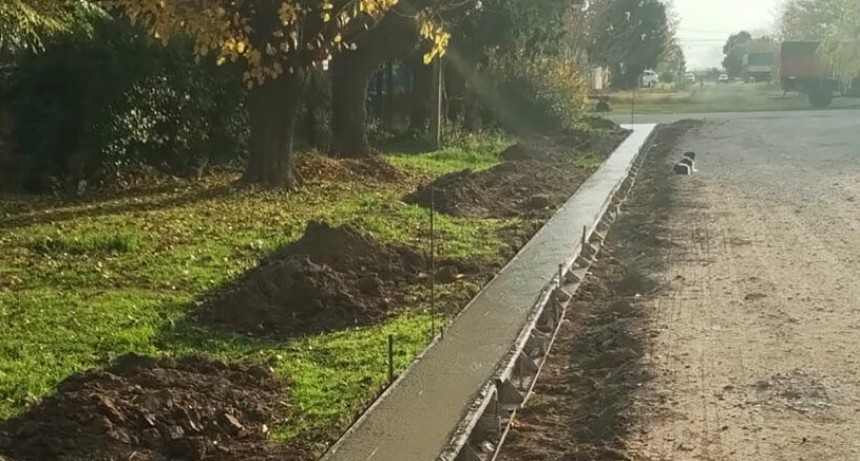 Comenzaron las obras de cord&oacute;n cuneta en La Violeta
