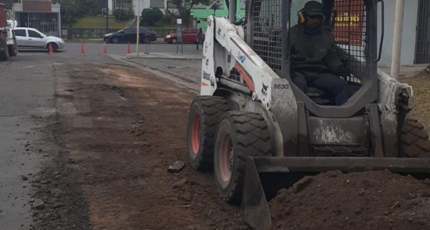 Bacheo en calle Chile