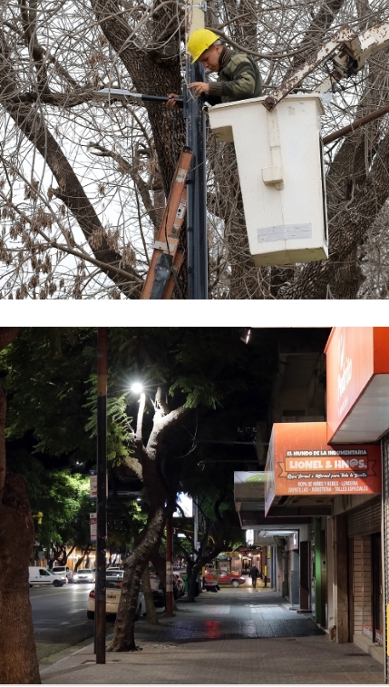 La Municipalidad está instalando más de 260 luminarias LED en las veredas de las principales arterias de la ciudad