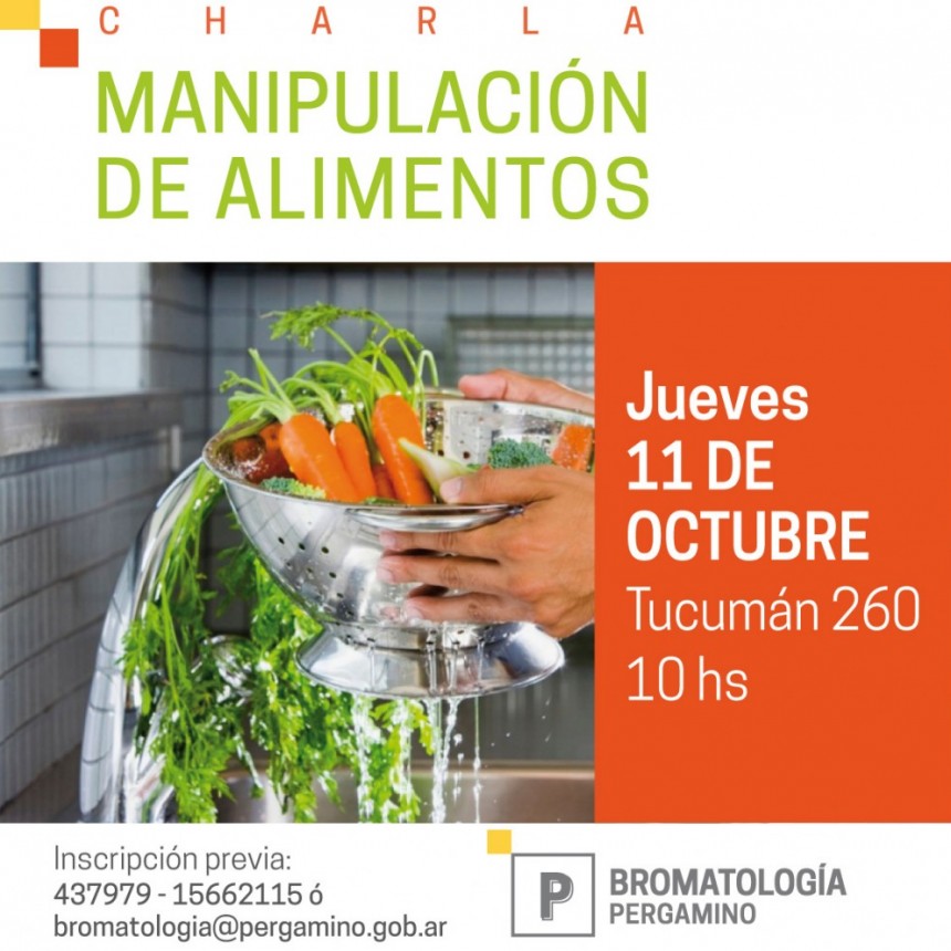 Charla mensual sobre manipulación de alimentos
