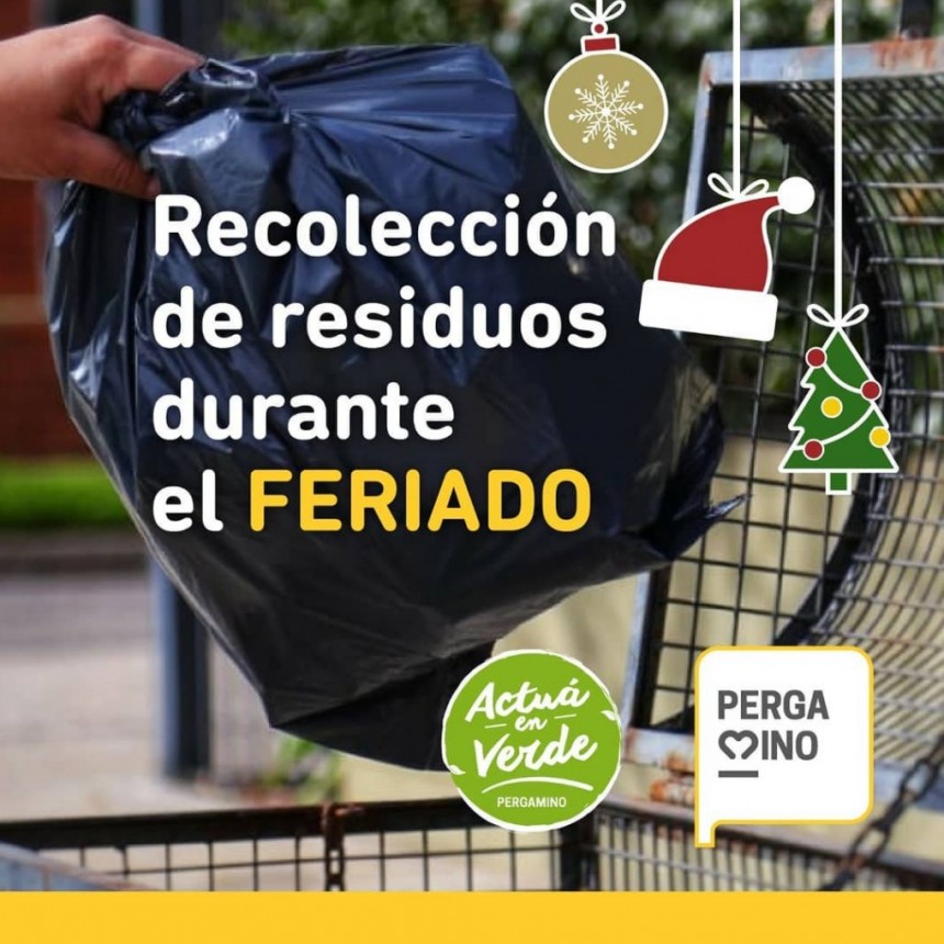 Recolección de residuos durante el feriado de fin de año